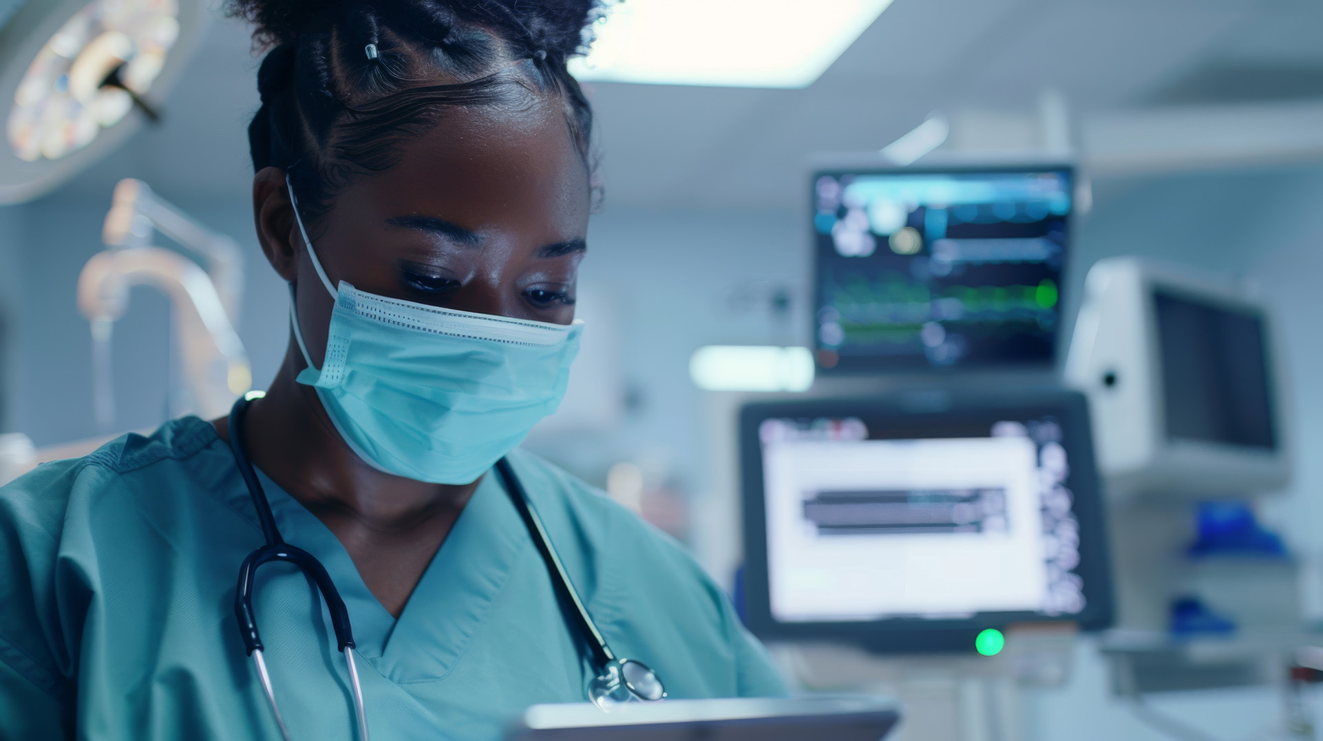 Pharmacist working in drugstore at hospital
