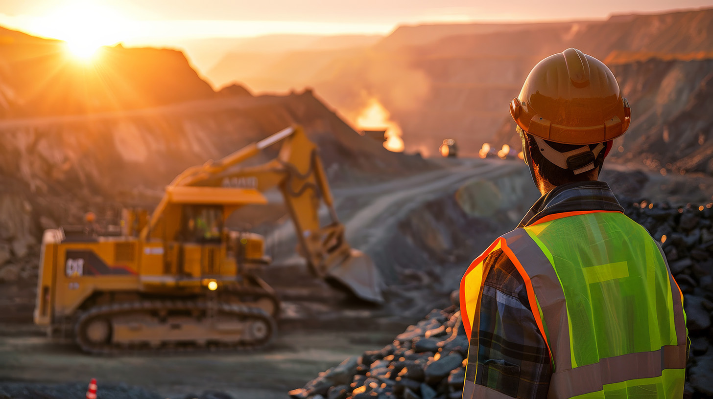 Heavy equipment working in mine