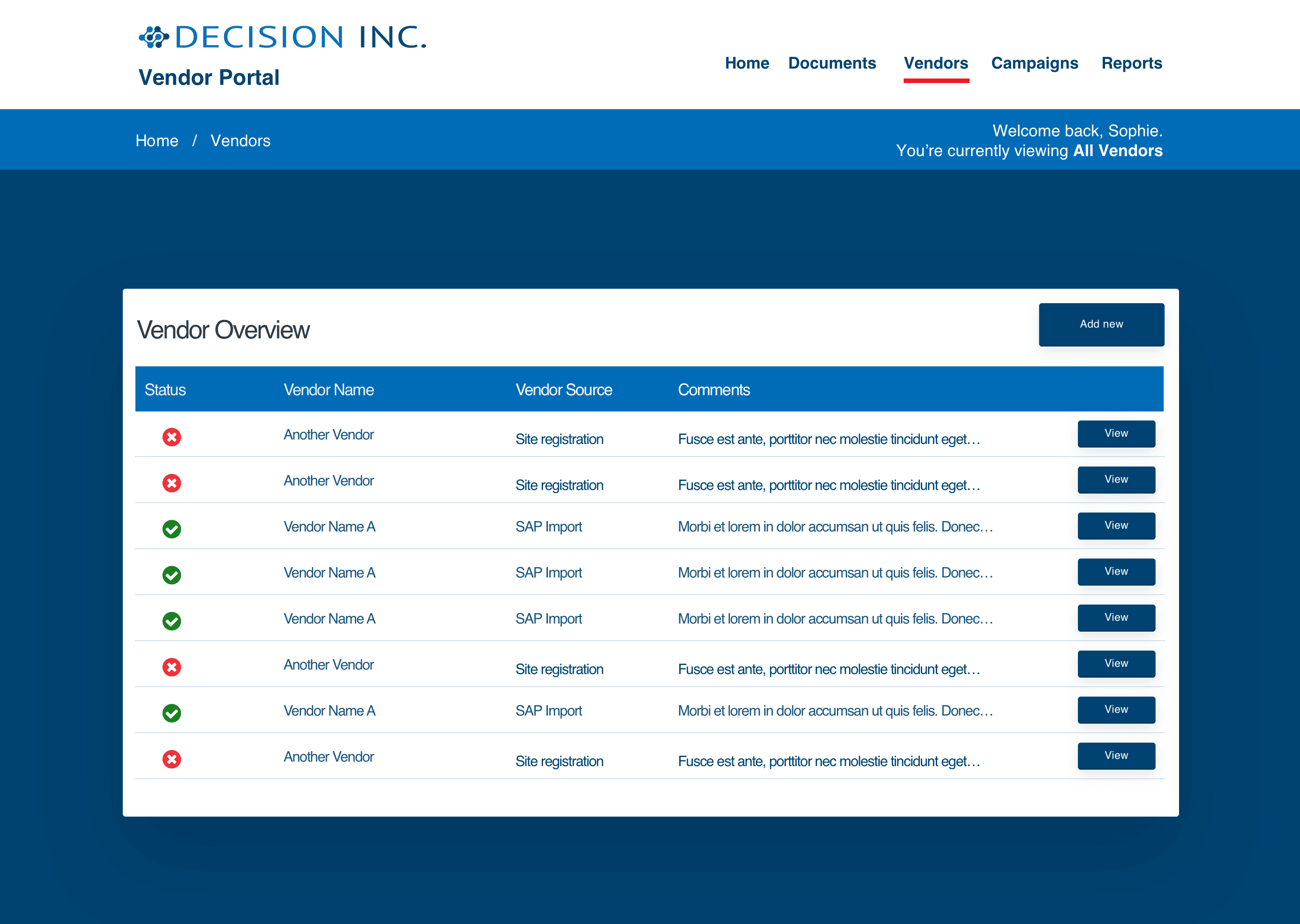 Realtrans Vendor Portal