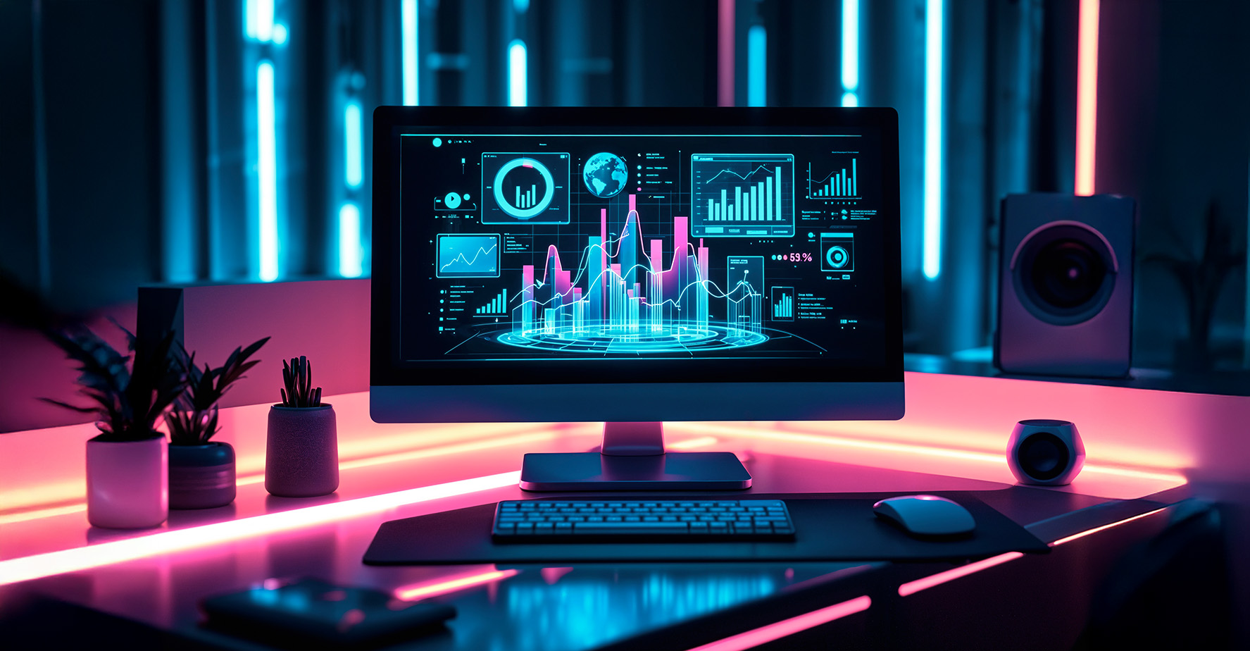 business man analysing market report with business analytics dashboard virtual screen scaled