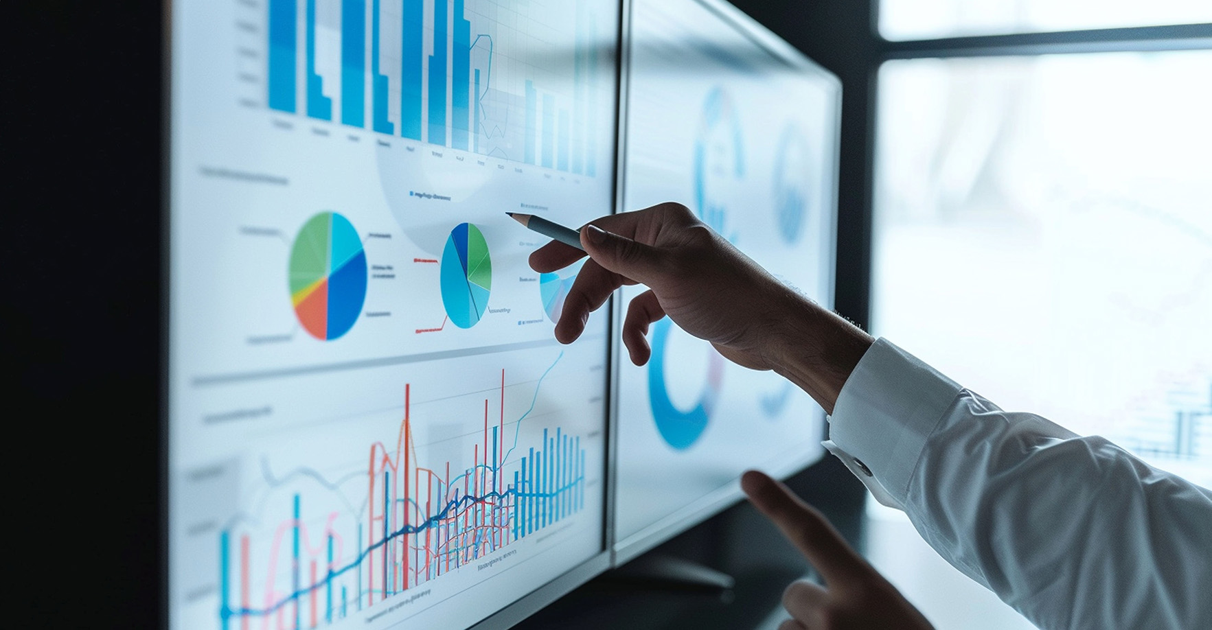 Woman accountant use calculator to calculate the company's finan